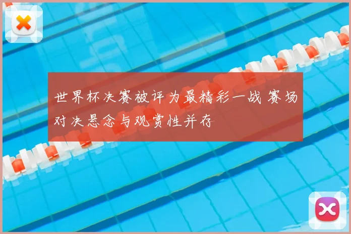 世界杯决赛被评为最精彩一战 赛场对决悬念与观赏性并存